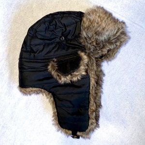Urban Pipeline black faux fur Trapper hat